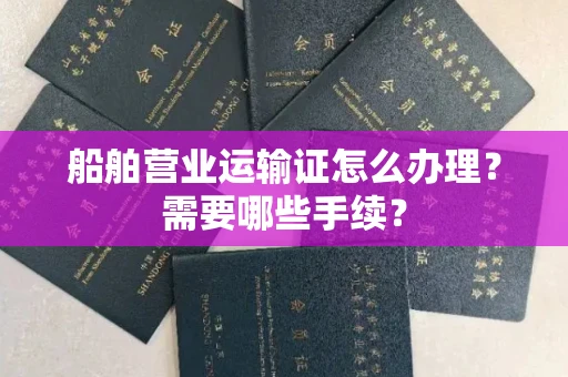 南宁船舶营业运输证怎么办理?需要哪些手续?